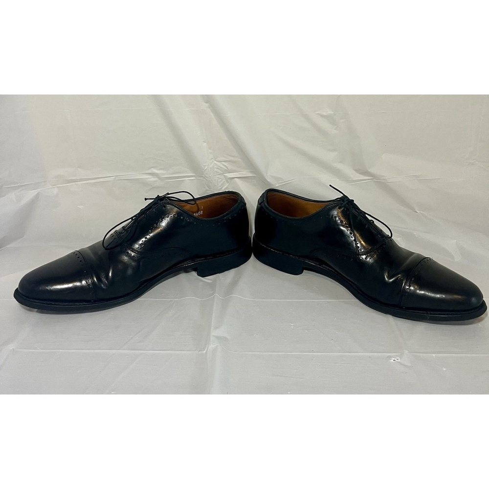 Allen Edmonds 9.5 B Mens Dress Shoes Hale Black Leather Brocade Oxfords ($425) - Picture 11 of 15